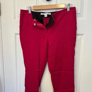 Diane von Furstenberg Fushia mid rise capris pants